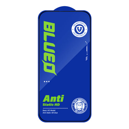 Blueo Silk HD Displayschutzfolie für Apple iPhone 14 Pro Max, gehärtetes Glas, Full Glue, 5er-Set, 2,5D, Schwarz