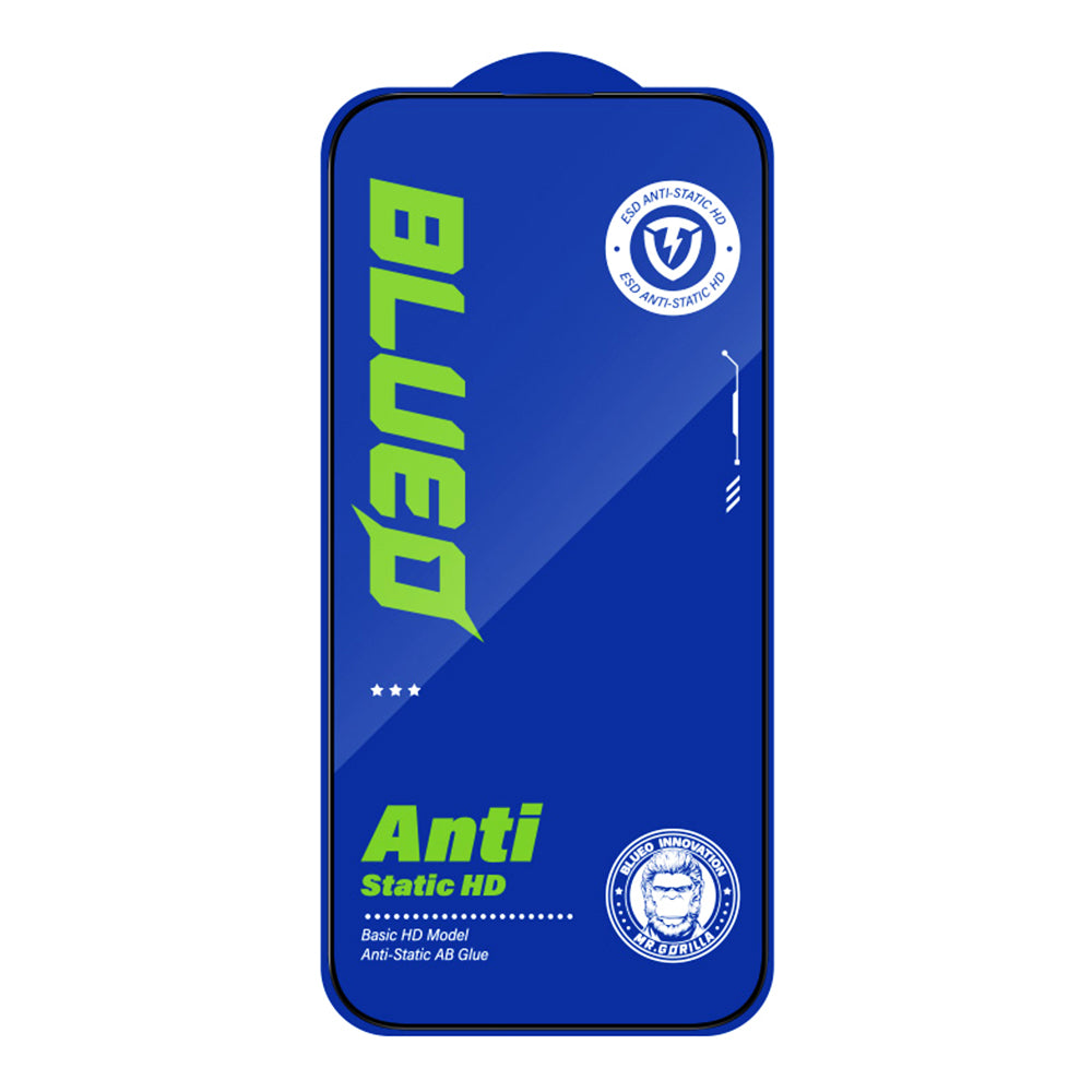 Pellicola protettiva per schermo Blueo Silk HD per Apple iPhone 15 Pro, vetro temperato, Full Glue, set da 5 pezzi, 2.5D, nero
