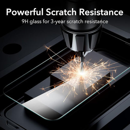 Schutzfolie ESR Bildschirm für Apple iPhone 17 / 16 Pro, Gehärtetes Glas, Vollverklebung, Set 3 Stück