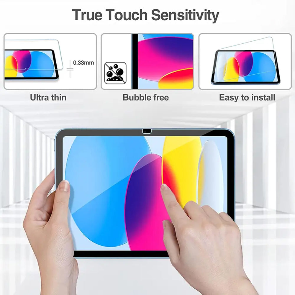 Film de protection écran Clear Lito Classic pour Apple iPad (2025) / (2022), Verre trempé, Full Glue, 2.5D
