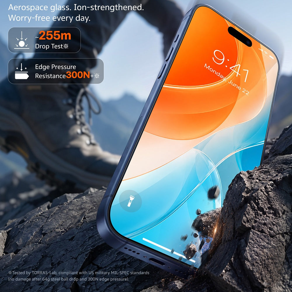 Pellicola protettiva per schermo Torras Sunview AR per Apple iPhone 18 Pro Max / 17 Pro Max, Vetro temperato, Full Glue