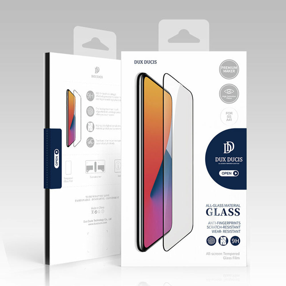 Pellicola protettiva per schermo DUX DUCIS per Apple iPhone 16 Pro Max, Vetro temperato, Edge Glue, Nero