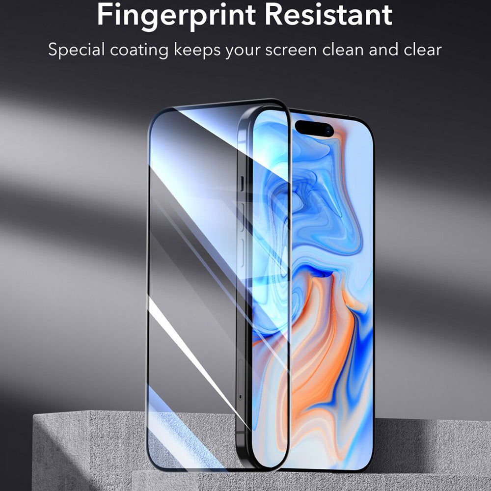 Pellicola protettiva ESR per Apple iPhone 15, Vetro Temperato, Full Glue, Nera