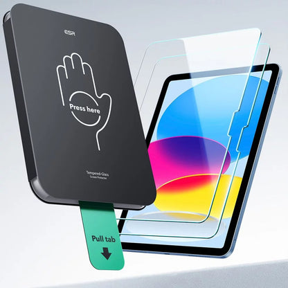 Pellicola Protettiva Schermo ESR UltraFit per Apple iPad (2025) / (2022), Vetro Temperato, Full Glue, Set 2 pezzi