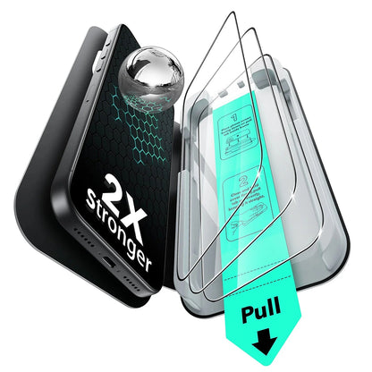 Film de protection d'écran ESR UltraFit pour Apple iPhone 18 Pro Max / 17 Pro Max, Verre trempé, Collage intégral, Lot de 3 pièces, Noir