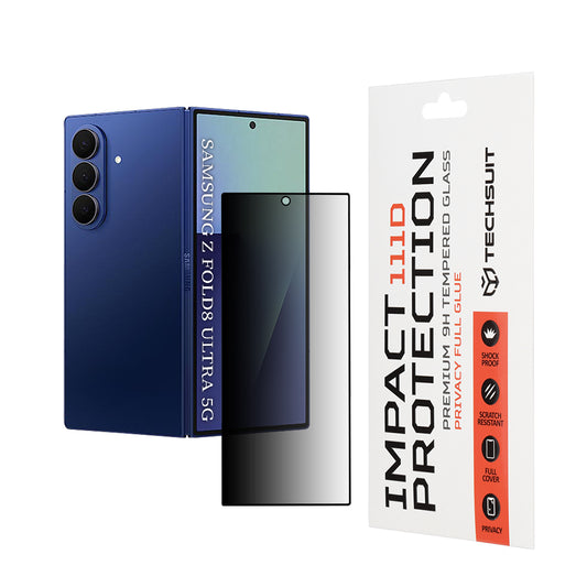 Film de protection écran extérieur Privacy Techsuit pour Samsung Galaxy Z Fold8 Ultra F971, Verre trempé, Collage complet, 111D