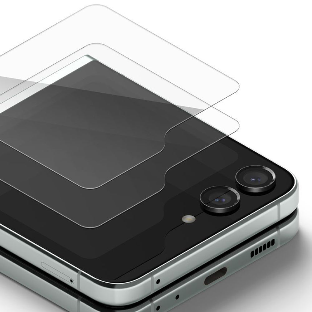 Pellicola protettiva Schermo Esterno Ringke per Samsung Galaxy Z Flip5 F731, Vetro Temperato, Full Glue, Set 2 pezzi