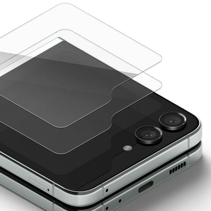 Pellicola protettiva Schermo Esterno Ringke per Samsung Galaxy Z Flip5 F731, Vetro Temperato, Full Glue, Set 2 pezzi