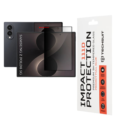 Film de protection d'écran intérieur Privacy Techsuit pour Samsung Galaxy Z Fold8 F976, Verre Trempé, Collage Complet, 111D