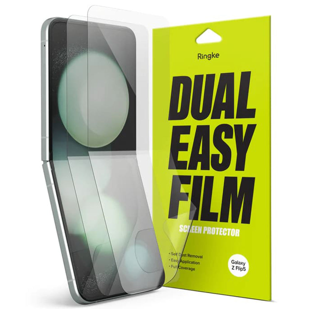 Film de protection Écran Intérieur Ringke Dual Easy pour Samsung Galaxy Z Flip5 F731, Plastique, Lot de 2 pièces