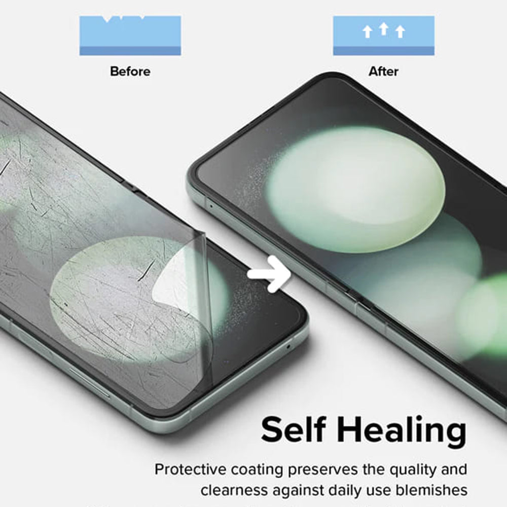 Film de protection Écran Intérieur Ringke Dual Easy pour Samsung Galaxy Z Flip5 F731, Plastique, Lot de 2 pièces