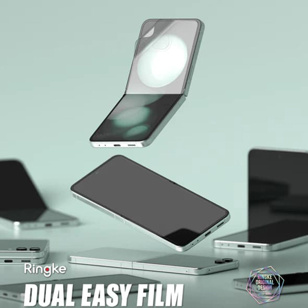 Film de protection Écran Intérieur Ringke Dual Easy pour Samsung Galaxy Z Flip5 F731, Plastique, Lot de 2 pièces