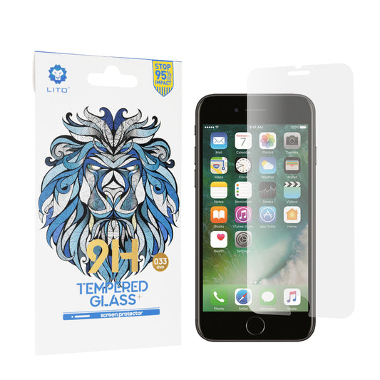 Pellicola protettiva per schermo Lito Classic per Apple iPhone SE (2022) / SE (2020) / 8 / 7, Vetro temperato, Full Glue, 2.5D
