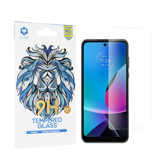 Pellicola protettiva per schermo Lito Classic per Motorola Moto G Play (2023), Vetro temperato, Full Glue, 2.5D