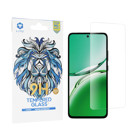 Pellicola protettiva per schermo Lito Classic per Oppo Reno12 F 4G, Vetro temperato, Full Glue, 2.5D