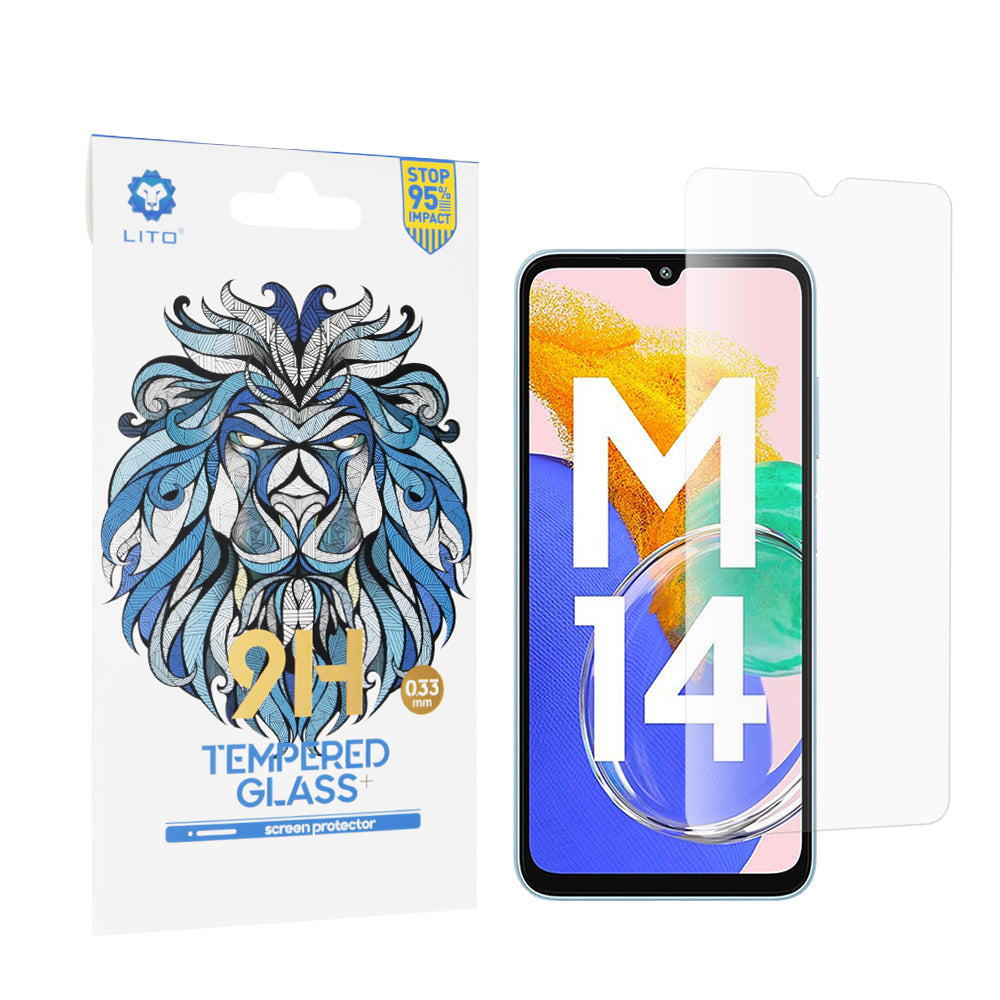 Lito Classic Screen Protector for Samsung Galaxy M14 5G M146, Tempered Glass, Full Glue, 2.5D