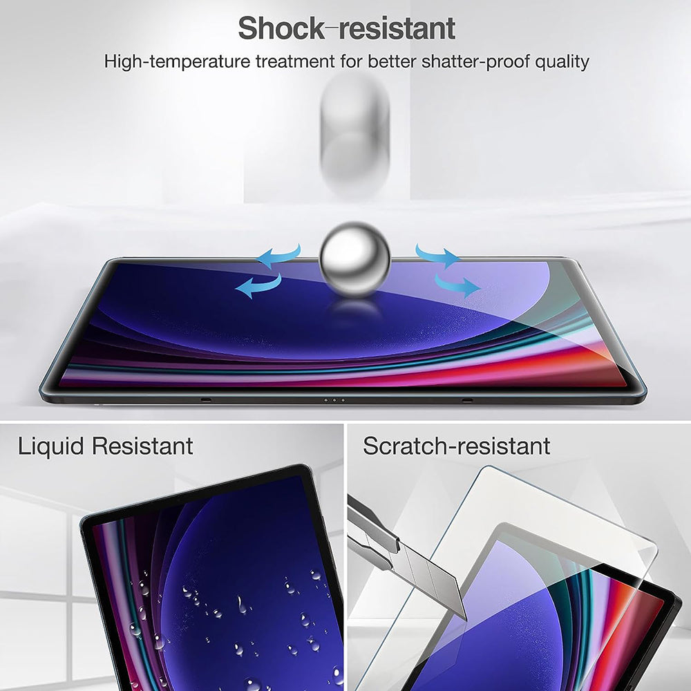 Film de protection d'écran Lito Classic pour Samsung Galaxy Tab S10+ / Tab S9 FE+ / Tab S9+, Verre trempé, Full Glue, 2.5D