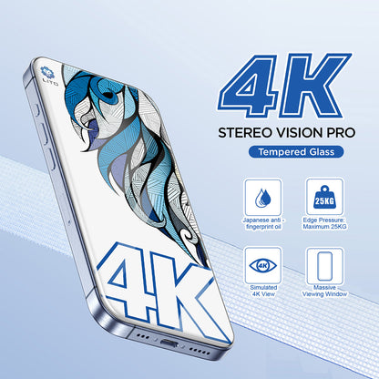 Film de protection écran Lito D+ Max 4K pour Apple iPhone 17 / 16 Pro, Verre Trempé, Full Glue, Noir