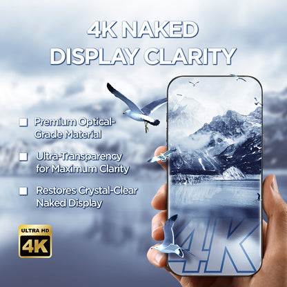 Film de protection écran Lito D+ Max 4K pour Apple iPhone 17 / 16 Pro, Verre Trempé, Full Glue, Noir