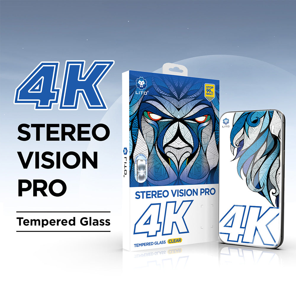Film de protection écran Lito D+ Max 4K pour Apple iPhone 17 / 16 Pro, Verre Trempé, Full Glue, Noir