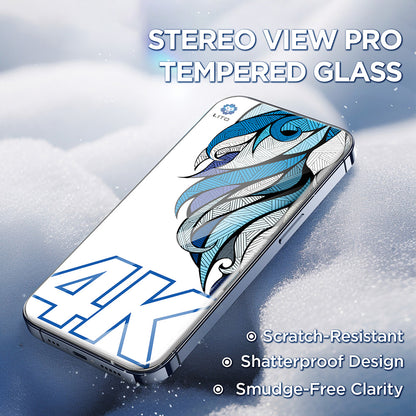 Film de protection écran Lito D+ Max 4K pour Apple iPhone 17 / 16 Pro, Verre Trempé, Full Glue, Noir