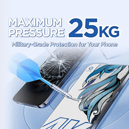 Film de protection écran Lito D+ Max 4K pour Apple iPhone 17 / 16 Pro, Verre Trempé, Full Glue, Noir