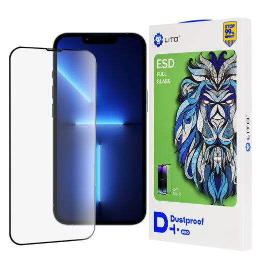 Pellicola Protettiva Schermo Lito D+ Pro Dustproof per Apple iPhone 14 Plus / 13 Pro Max, Vetro Temperato, Full Glue, Nera