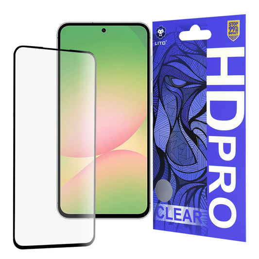 Lito HD Pro Clear Displayschutzfolie für Samsung Galaxy A56 A566, gehärtetes Glas, Full Glue, Schwarz