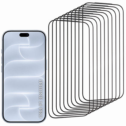 Pellicola protettiva per schermo Lito HD Pro per Apple iPhone 18 Pro / 17 Pro, vetro temperato, adesivo integrale, set da 10 pezzi, nera