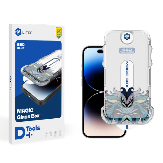 Pellicola protettiva per schermo Lito Magic Glass Box D+ Tools per Apple iPhone 16, Vetro temperato, Full Glue