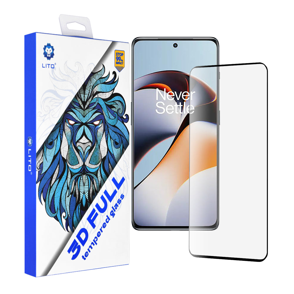 Film de protection d'écran Lito pour OnePlus 11R, Verre trempé, Full Glue, 3D, Noir