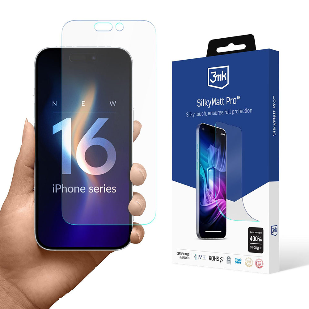 Film de protection d'écran mat 3MK Silky Pro pour Apple iPhone 16, plastique
