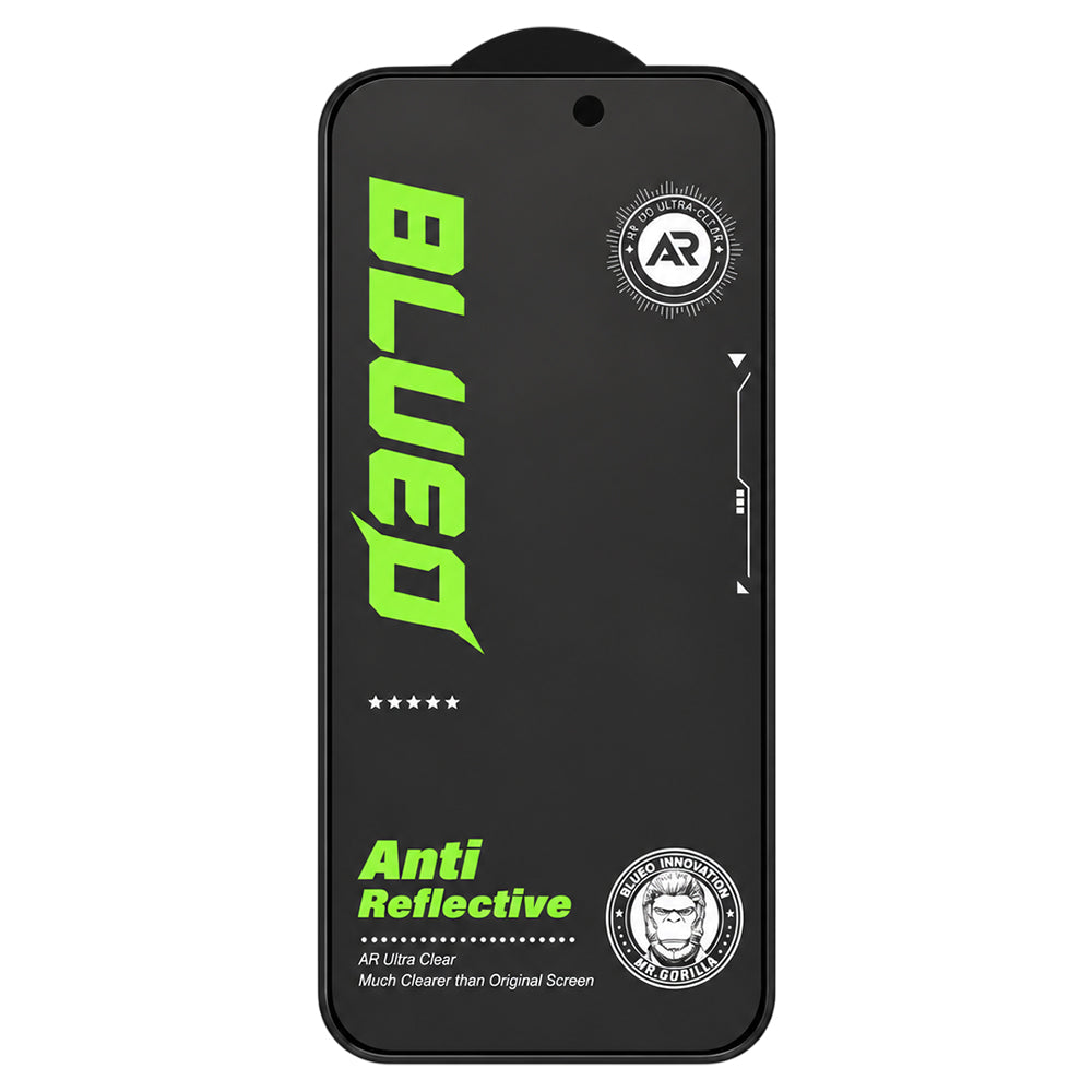 Protection d’écran Matte Blueo Anti-Reflective HD pour Apple iPhone 18 Pro Max, verre trempé, adhésif intégral, noir