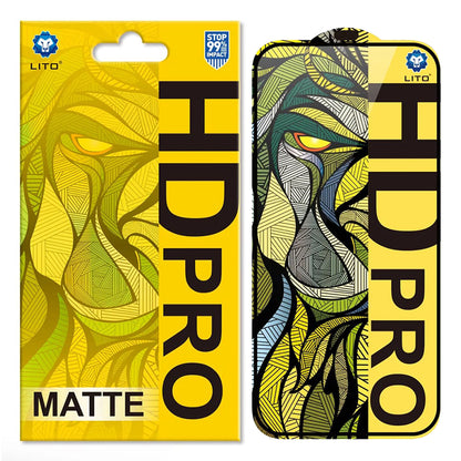 Mattierter Displayschutzfolie Lito HD Pro für Apple iPhone 16 Pro, gehärtetes Glas, Vollkleber, Schwarz