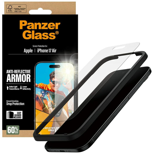 Schutzfolie Matte PanzerGlass Armor EasyAligner für Apple iPhone 17 Air, Gehärtetes Glas, Vollkleber
