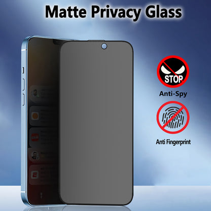 Matte Privacy Blueo Anti-Peep Screen Protector for Apple iPhone 14 Pro Max, Tempered Glass, Full Glue