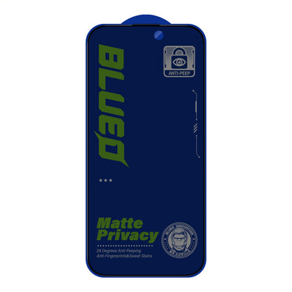 Pellicola protettiva per schermo Matte Privacy Blueo Anti-Peep per Apple iPhone 15 Pro Max, Vetro Temperato, Full Glue