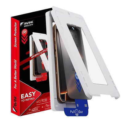 Film de protection écran Privacy Anank 2X Renforcé pour Apple iPhone 16, Verre Sécurisé, Collage Complet, 2.5D