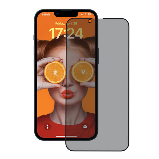 Film de protection écran Privacy Anank 3X Renforcé pour Apple iPhone 17e / 16e / 14 / 13 Pro, Verre Sécurisé, Collage Complet, 2.5D