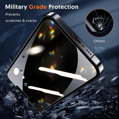 Film de protection d'écran Privacy Blueo Anti-Peep pour Apple iPhone 16 / 15, Verre trempé, Collage intégral