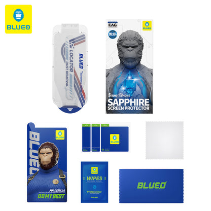 Pellicola Protettiva Schermo Privacy Blueo Sapphire Applicator Pro per Apple iPhone 17 Pro Max / 16 Pro Max, Vetro Temperato, Full Glue