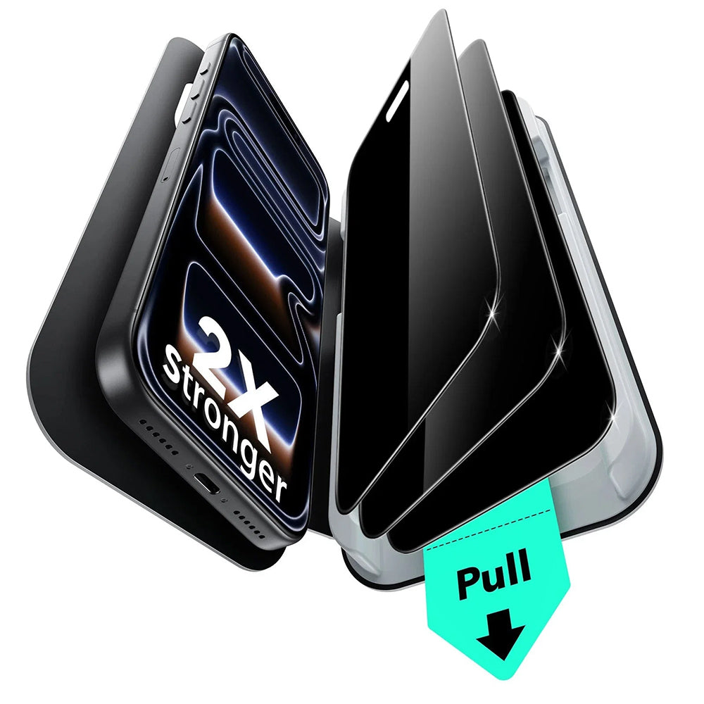 Pellicola protettiva per schermo Privacy ESR UltraFit Classic per Apple iPhone 18 Pro Max, Vetro temperato, Full Glue, Set da 3 pezzi