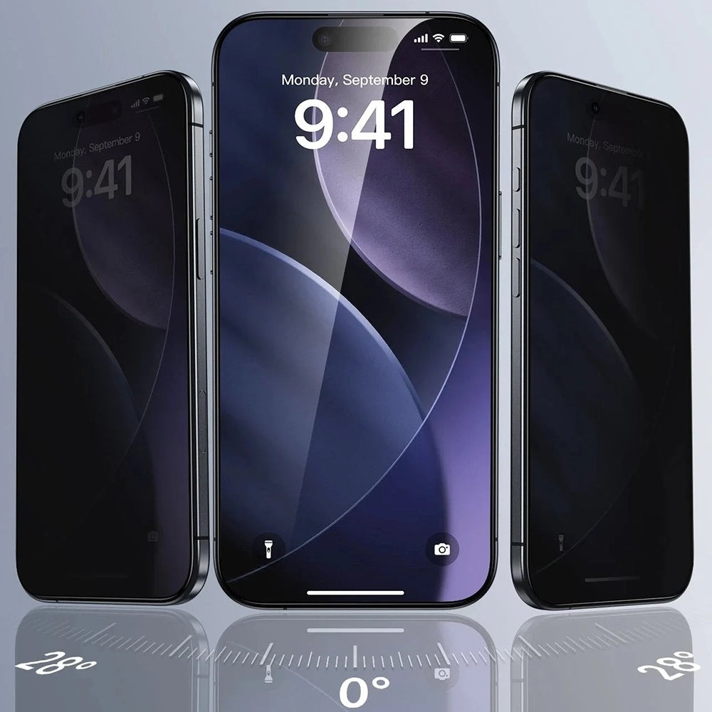 Pellicola protettiva per schermo Privacy ESR UltraFit Classic per Apple iPhone 18 Pro Max, Vetro temperato, Full Glue, Set da 3 pezzi