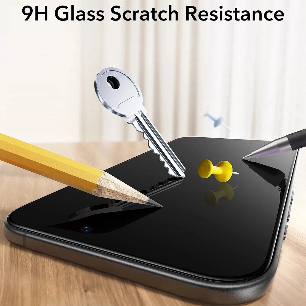 Pellicola protettiva per schermo Privacy ESR UltraFit Classic per Apple iPhone 18 Pro Max, Vetro temperato, Full Glue, Set da 3 pezzi