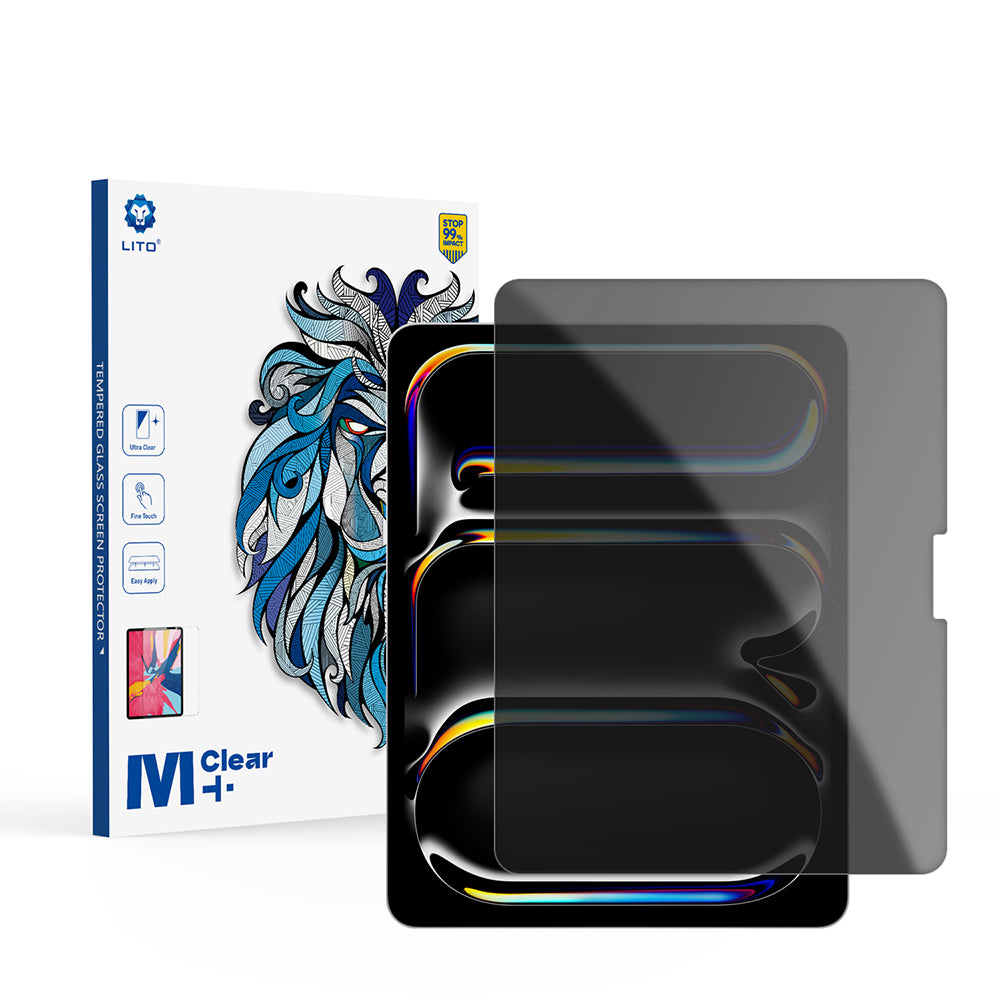 Pellicola protettiva per schermo Privacy Lito Classic per Apple iPad Air 13 (2026) / Pro 13 (2025), Vetro temperato, Full Glue, 2.5D
