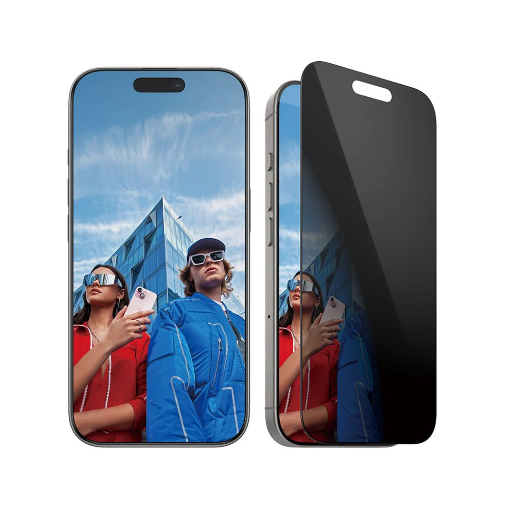 Film de protection écran Privacy PanzerGlass Ultra-Wide Fit EasyAligner pour Apple iPhone 16 Pro, Verre Trempé, Full Glue