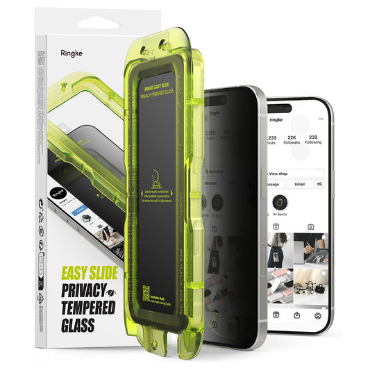 Film de protection d'écran Privacy Ringke Easy Slide pour Apple iPhone 17 Air, Verre trempé, Collage intégral, Lot de 2 pièces