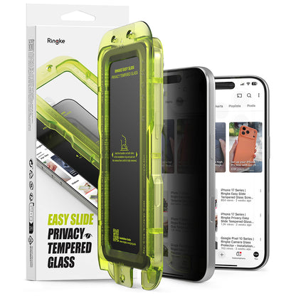 Privacy-Schutzfolie Ringke Easy Slide für Apple iPhone 18 Pro, gehärtetes Glas, Full Glue, 2er-Set