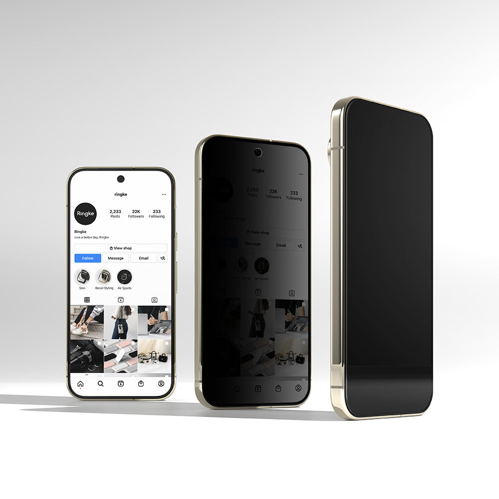 Pellicola protettiva per schermo Privacy Ringke Easy Slide per Google Pixel 11 Pro XL / 10 Pro XL / 9 Pro XL, Vetro temperato, Colla completa, Set da 2 pezzi