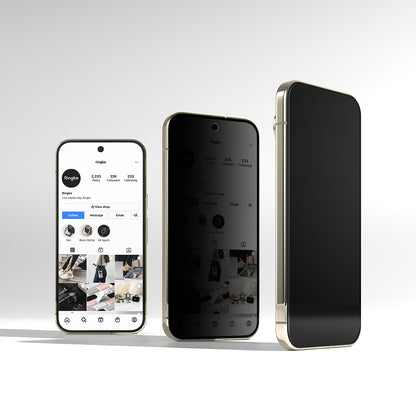 Pellicola protettiva per schermo Privacy Ringke Easy Slide per Google Pixel 11 Pro XL / 10 Pro XL / 9 Pro XL, Vetro temperato, Colla completa, Set da 2 pezzi